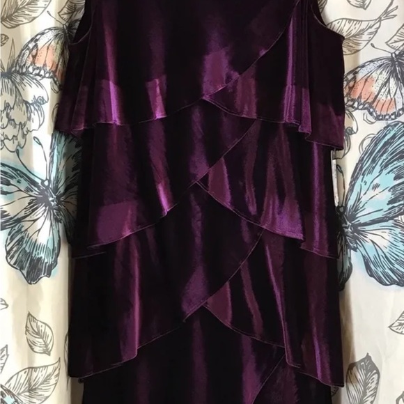 Women's Formal Plus Dress Royal Purple Tiered SLNY Fashions NEW - Picture 7 of 7